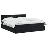 vidaXL Ottoman bed met matras Zwart 140 x 190 cm Fluweel