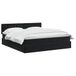 vidaXL Lit plateforme avec matelas et LED noir 140 x 200 cm velours