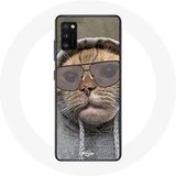 Maniacase Hoesje voor Samsung Galaxy S20 plus Kat met kap grappige foto Dieren