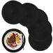 WANYD Placemats Ronde Placemats voor Eettafel Set van 6, 30 cm Kleine Cirkel Placemats Wasbare Hittebestendige Antislip Ronde Tafelmatten Zwart