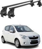 Menabo barres de toit pour Opel Agila, années de construction 2007-2015, couleur : Noir