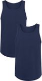 Sloggi Tanktop Tank Top Blauwzwart Katoen/Elastaan Effen Mouwloos V-hals L 2-pack