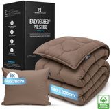 Slaapspeciaal Eazydekbed Prestige Bruin - 140x220 cm - All Year Dekbed - Katoen