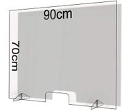Spatbescherming van plexiglas 90x70cm bescherming tegen virussen hoestbescherming niesbescherming, toonbankopzetstuk tafelopzetstuk, (90x70)