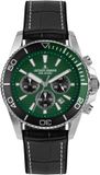 Jacques Lemans Chronograaf Liverpool Diver Heren Polshorloge Groen/Zwart