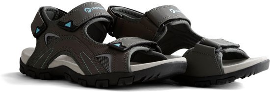 Travelin Volda Heren - Leren Outdoor- Sport- en Wandelsandalen met Profielzool - Grijs