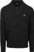 Lyle & Scott Longsleeve Poloshirt Lamswol Zwart - Maat XXL - Heren