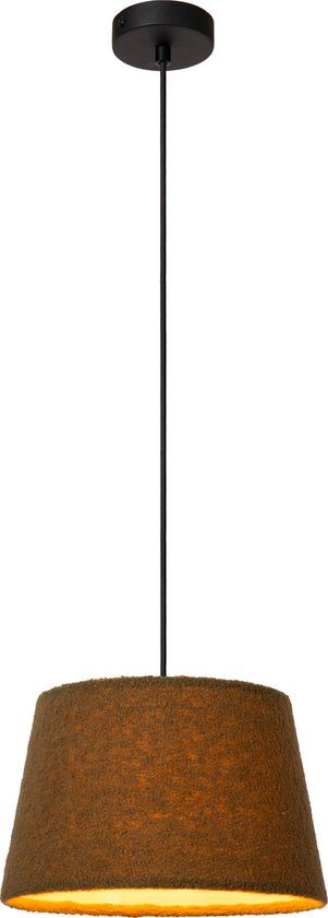 Lucide WOOLLY Hanglamp - Ø 28 cm - Groen - E27 - Stof - Dimbaar