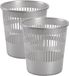 Plasticforte Afvalemmer - 2x stuks - 10 liter - 28 cm - kunststof - zilver