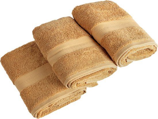 Casilin Royal Touch - Handdoeken Set - 3x Gastendoekjes - 50x100 cm - Caramel - 540 g/m2 - Katoen