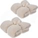H&S Collection Fleece dekens/plaids - 2x - creme - 130 x 170 cm