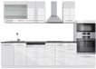 Vicco Fame-Line Complete keukeneenheid – 300 cm met hoge kast, WB Antraciet Wit hoogglans/wit