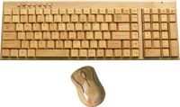 Merkloos Houten Toetsenbord & Muis Combo Bamboe Draadloos Bluetooth - QWERTY US Layout