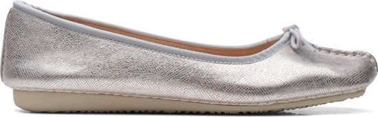 Clarks Freckle Ice Dames Ballerina's Zilver Metallic Maat 37