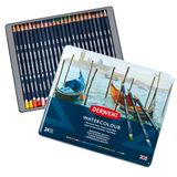 Derwent 32883 Aquarelpotloden voor schilderen en tekenen, ideaal voor mengen en overlappen, professionele kwaliteit, 24 stuks