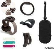 bobino Charcoal Pakket 7 Essentials Inbegrepen (Bag Hook, Cable Tag, Desk Cable Clip, Glasses Clip, Key Clip, Key Sleeve & Sticky Clip)