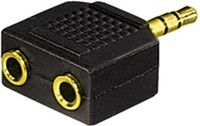 Transmedia 3,5mm Jack naar 2x 3,5mm Jack stereo audio splitter - verguld / zwart