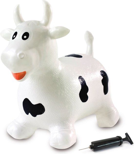 Jamara Skippy Koe wit/zwart met pomp - 3-12 jaar - 50 kg