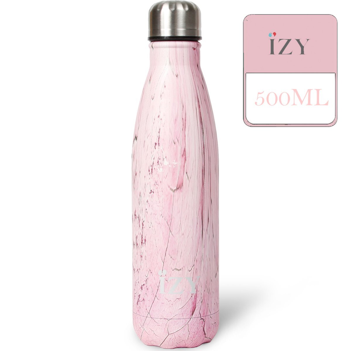 IZY Bottles Design Roze 500ML Thermosfles Thermoskan Thermosbeker VacuÃ¼m fles RVS GeÃ¯soleerd Dubbelwandig Isolatiekan 0 5L Thermos BPA-Vrij