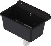QLS Gootsteen Zwart 61x41x23 cm van Kunststof - Inclusief Sifonset