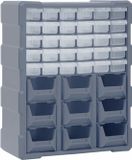 vidaXL Organizer met 39 lades - Grijs - Kunststof - 38x16x47 cm