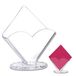 Decoraparty Servethouder voor tafel, transparant, van kunststof, servettenhouder, zakdoekdispenser, glad, hartvormig, 17 x 17 x 8 cm