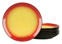 Creatable, 24918, serie Hot Red, 6-delige serviesset voor 6 personen, bordenset van aardewerk, vaatwasser- en magnetronbestendig, kwaliteitsproductie