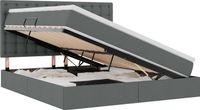 vidaXL LED-opbergbed met matras, donkergrijs, 180 x 200 cm, stof
