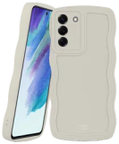 HappyCase Wavy | Hoesje Geschikt voor Samsung Galaxy S21 FE | TPU Back Cover | Beige