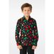 OppoSuits Christmas Icons overhemd met all over print zwart/multicolor