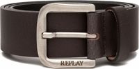 REPLAY Leren Riem Belt W95 Black Brown Donkerbruin