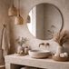 Miroir de salle de bain rond, disponible en plusieurs modèles
