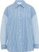 s.Oliver Blouse, lange mouw, klassieke kraag, knopen, gestreept, 100% katoen, koningsblauw, maat 46