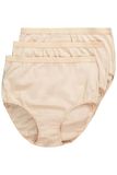 Ulla Popken - Dames - Maxislips set van 3 hoge taille - Parelwit - Maat 58+