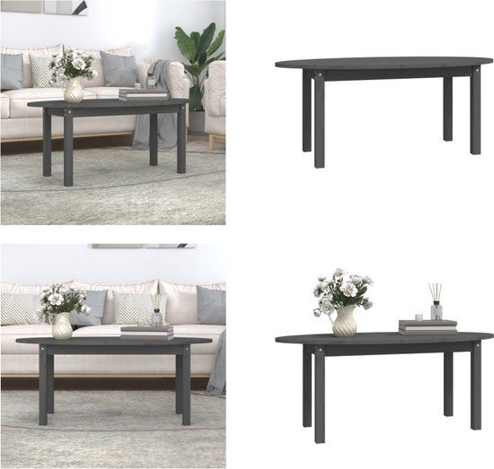 VidaXL Salontafel 110x55x45 cm Massief Grenenhout Grijs