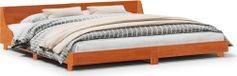 Maison Exclusive - Lit en bois massif sans matelas, marron lavé, 200x200 cm