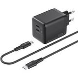 Accsup Lader 100 W Zwart voor laptop en smartphone + USB Type-C-kabel