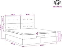 vidaXL Ottoman Bed with Mattress Black 160 x 200 cm Velvet