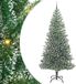 vidaXL Kunstkerstboom Sneeuw Gevlokt met LED Licht Groen en Wit 240 cm