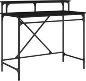vidaXL Bureau Zwart Eiken 100 x 50 x 90 cm Bewerkt Hout