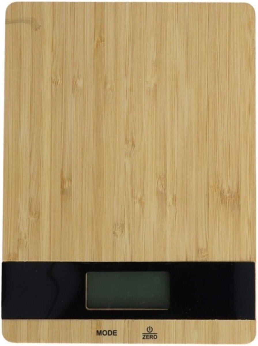 Trendo Digitale keukenweegschaal van bamboe - 23 x 17 cm - Precisie weegschaal