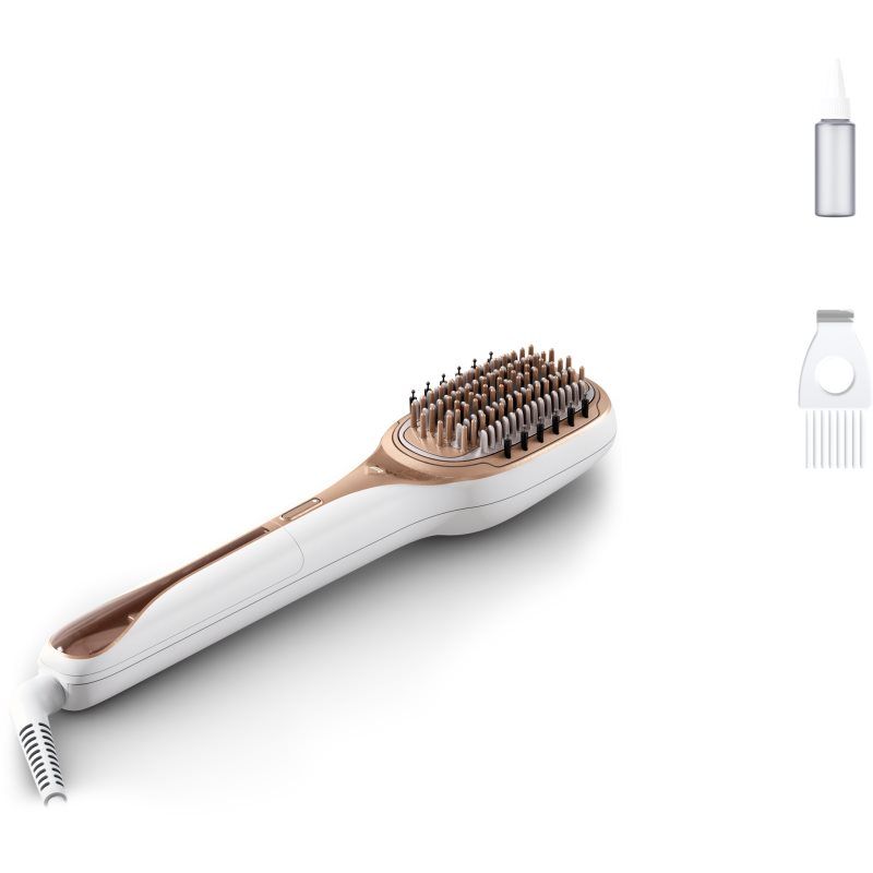 Rowenta Hair Therapist haarborstel, herstelt en versterkt beschadigd haar, maakt het haar gezond en glanzend, onmiddellijke resultaten, stoomborstel, wit, CF9920