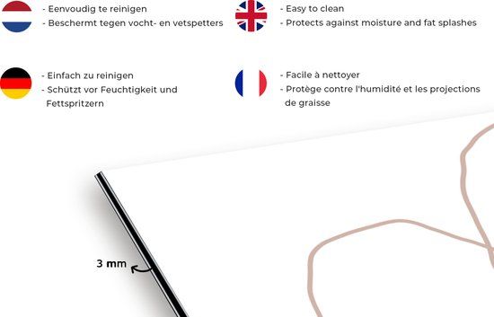 KitchenYeah Spatscherm keuken - Bloem - Natuur - Abstract - Minimalisme - 120x80 cm - Aluminium
