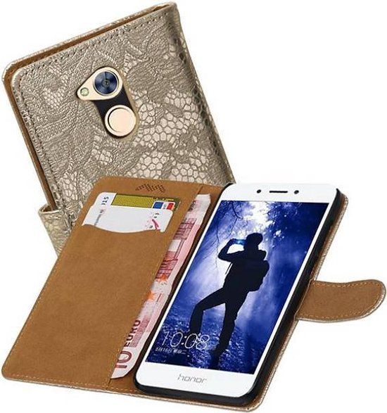 BAOHU Lace Bookstyle Wallet Case for Huawei Honor 6A - Gold