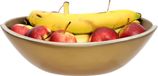 Cosy & Trendy Fruitschaal - bamboe hout - 25 x 18 x 8 cm - goud - ovaal