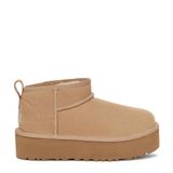 UGG Classic Ultra Mini Platform Suede Ankle Boots - Beige