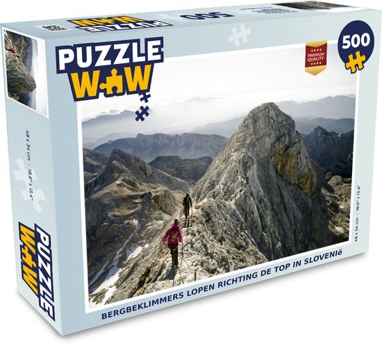 MuchoWow Puzzel Bergbeklimmers lopen richting de top in Slovenië - Legpuzzel - Puzzel 500 stukjes