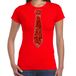 Bellatio Decorations Verkleed shirt dames - stropdas paillet rood - rood - carnaval - foute party M