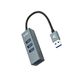 USB Icecat USB 3.0 HUB met 4 poorten, aluminium, 10 cm kabel