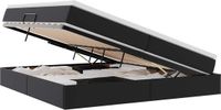 vidaXL Opbergbed met matras Zwart 200 x 200 cm Kunstleer